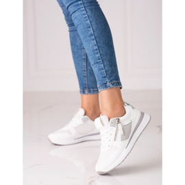 Sneakers bianche da donna Shelovet con suola bianca bianco viola 1