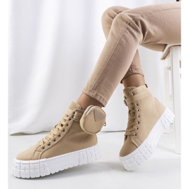 Sneakers beige sulla piattaforma Lambari 1