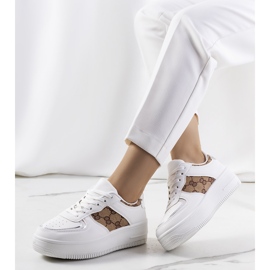 Sneakers bianche da donna Luzia bianco marrone 1