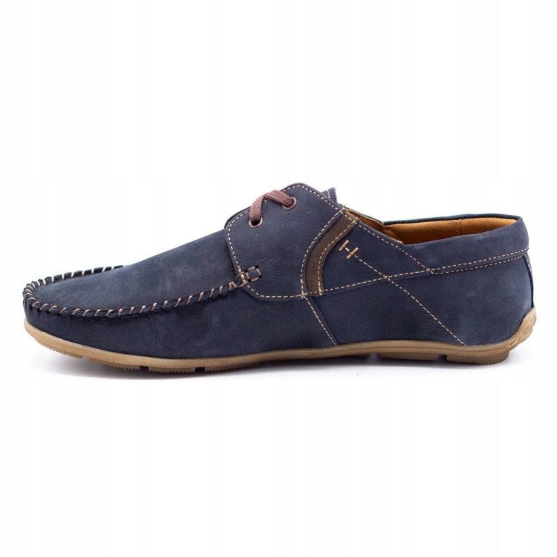 Olivier Mocassini uomo in pelle 297 blu navy marrone 1