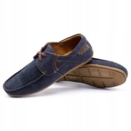 Olivier Mocassini uomo in pelle 297 blu navy marrone 2