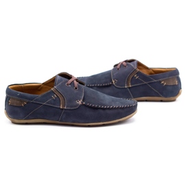 Olivier Mocassini uomo in pelle 297 blu navy marrone 3