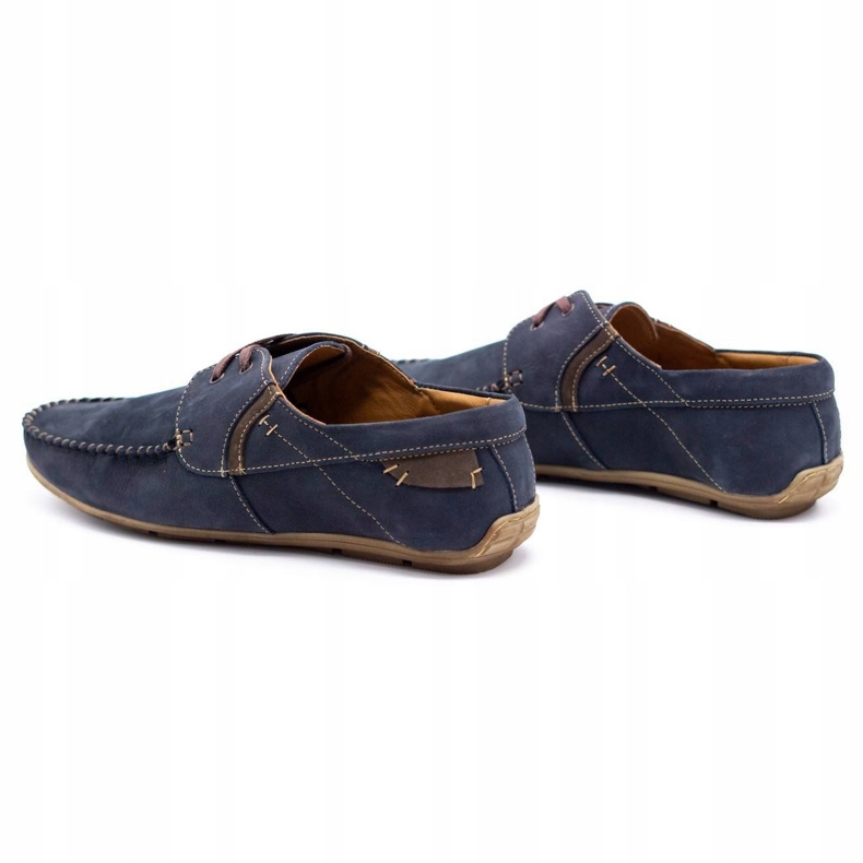 Olivier Mocassini uomo in pelle 297 blu navy marrone 4