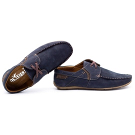 Olivier Mocassini uomo in pelle 297 blu navy marrone 5