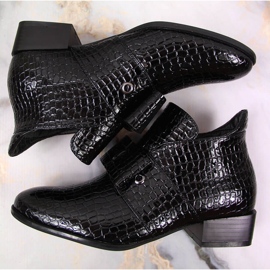 Stivali da donna Stivali Jodhpur con fiocco Potocki laccato nero 1