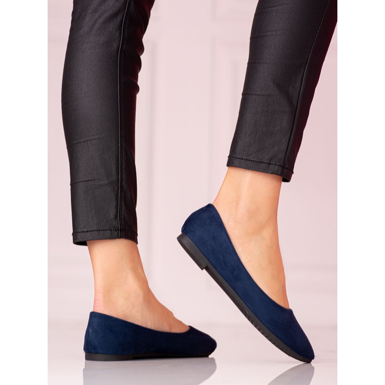 W. Potocki Ballerine Potocki da donna blu navy realizzate in suede ecologico 1