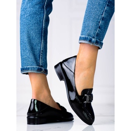 Classico mocassino da donna con catena Vinceza nero 1
