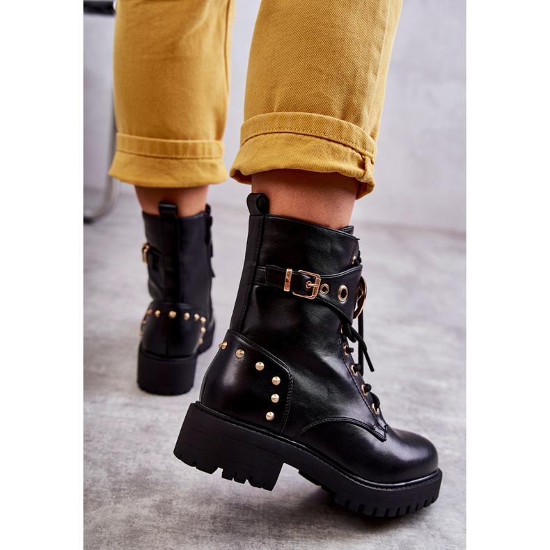 PG1 Stivali Da Donna In Pelle Con Borchie Nero Leticia 2
