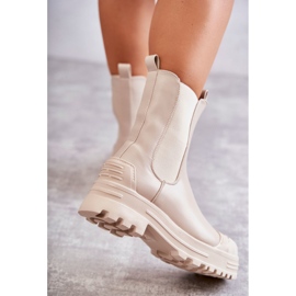 PG1 Stivali Bassi Classici Alti Lavoratori Beige 2
