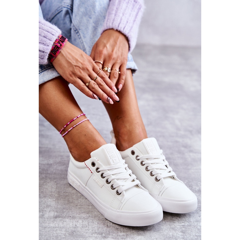 Sneakers Basse da Donna in Pelle Big Star KK274005 Bianche bianco 1