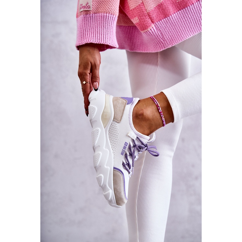 Sneakers da donna Memory Foam System Big Star KK274029 Bianche bianco viola 1