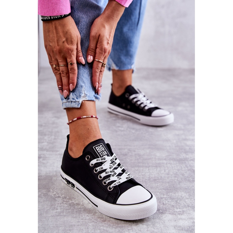 Sneakers in Pelle da Donna Big Star KK274096 Nere nero 2