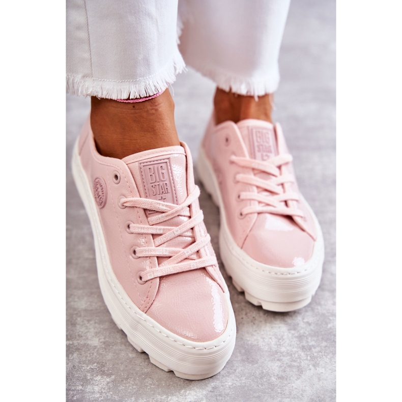 Sneakers alla moda laccate Big Star KK274047 Rosa 2