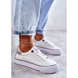 Sneakers da donna in materiale Big Star KK274037 Bianche bianca 2