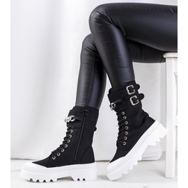 Sneakers nere con catena Taus nero 1