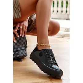 Sneakers alla moda laccate Big Star KK274044 nere nero 1