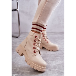 PG1 Stivali Di Pelle Lavoratori Su Beige Messa Cerniera 2