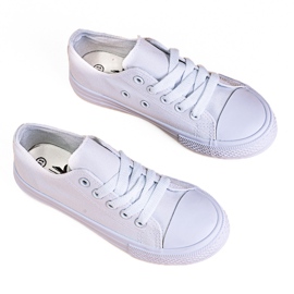 Sneakers da bambino stringate Vico bianche bianco 1