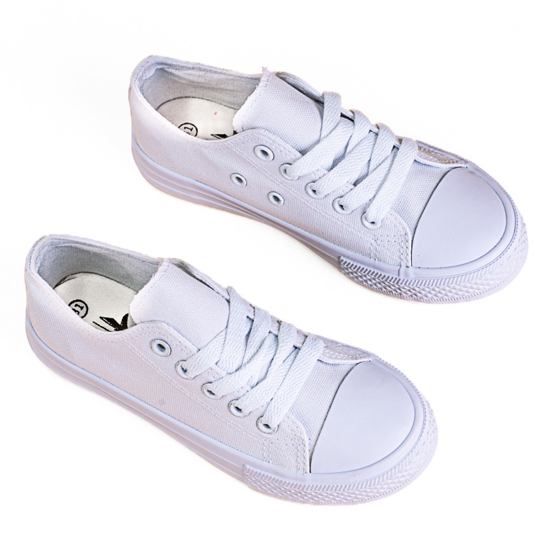 Sneakers da bambino stringate Vico bianche bianco 1