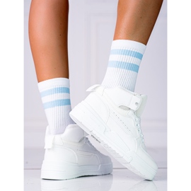 Sneakers Shelovet da donna con tomaia alta bianca 1