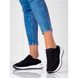 Comode scarpe sportive da donna in tessuto Shelovet nero 1
