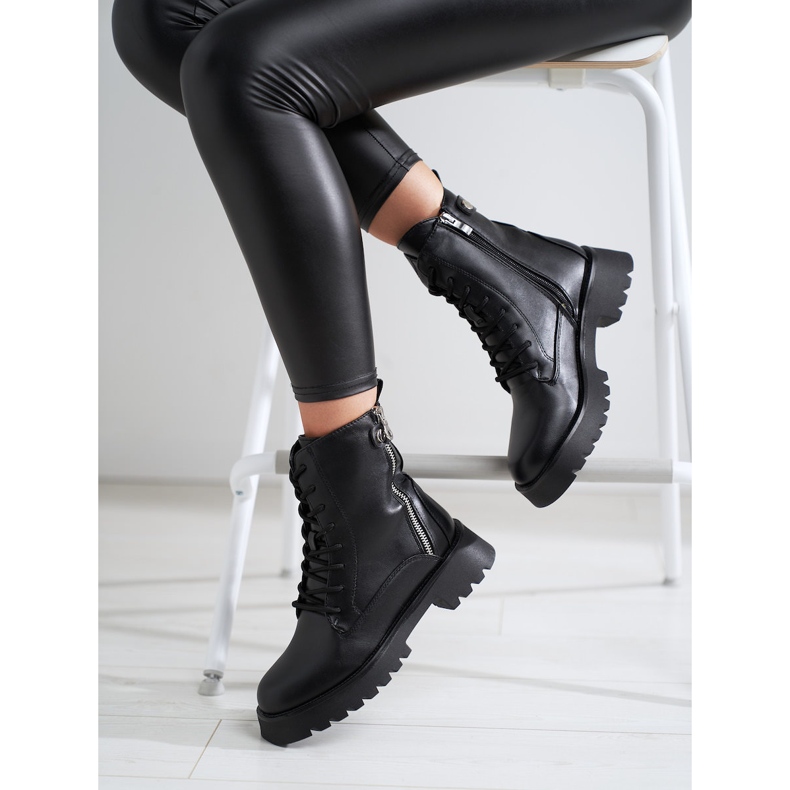 Lavoratrici nere da donna con cerniera Shelovet decorativa nero 1