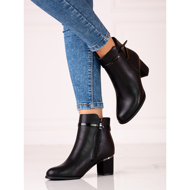 Stivali da donna con tacco basso Shelovet nero 1