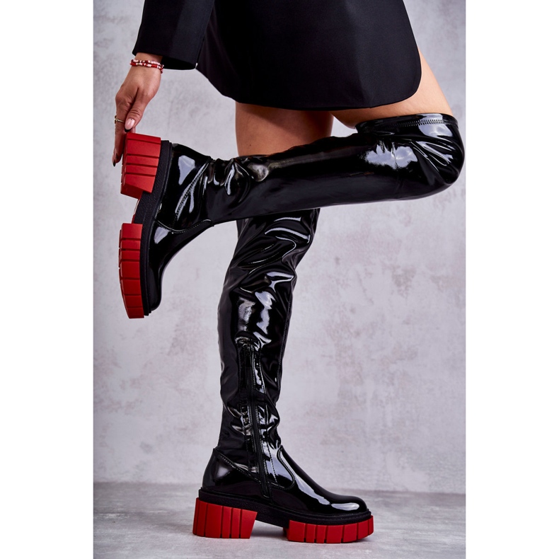 Stivali da donna in vernice nera Callen nero 2