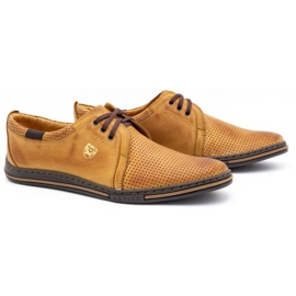 Polbut Scarpe da uomo in pelle 343 perforazione rosso beige 2