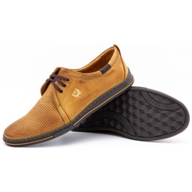 Polbut Scarpe da uomo in pelle 343 perforazione rosso beige 3