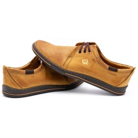 Polbut Scarpe da uomo in pelle 343 perforazione rosso beige 4