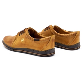 Polbut Scarpe da uomo in pelle 343 perforazione rosso beige 5