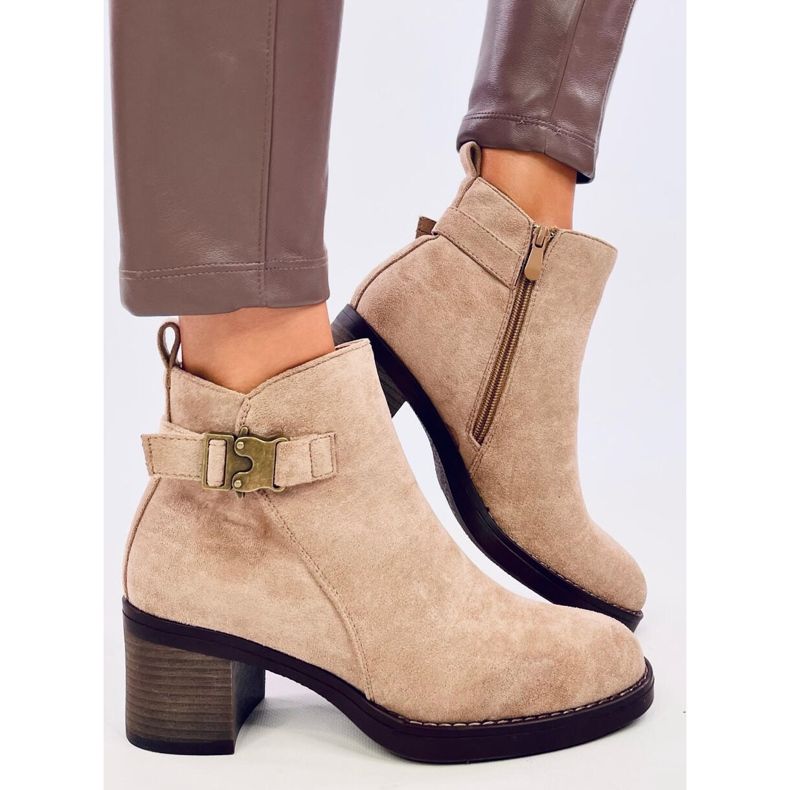 Stivali classici con tacco alto Marsha Khaki beige 2