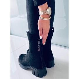Stivali stringati Arne Black nero 2