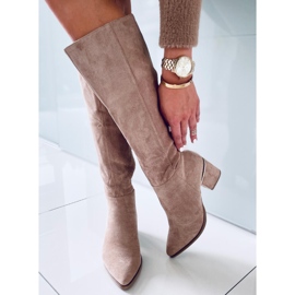 Stivali tacco alto Heather L.KHAKI beige cachi 1