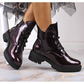 Scarpe da donna, verniciate, bordeaux, Potocki chiaretto rosso 1