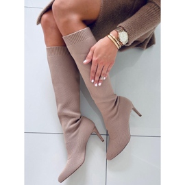 Stivali a calzino Rebecca L. KHAKI beige 2