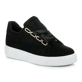 Ideal Shoes Sneakers legate con un nastro nero 1