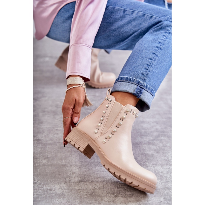 PG1 Stivali In Pelle Da Lavoro Beige Ferra 1
