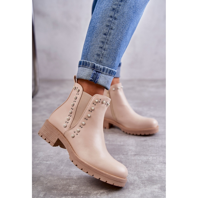 PG1 Stivali In Pelle Da Lavoro Beige Ferra 2