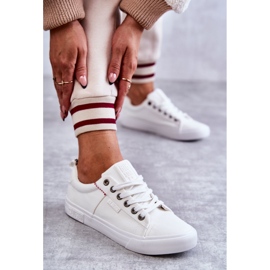 Sneakers da donna in materiale basso Big Star KK274003 Bianche bianco 2