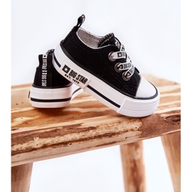 Sneakers in tessuto per bambini Big Star KK374049 Nero-Bianco 2