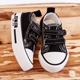 Sneakers Bambino Tessuto Con Velcro Big Star KK374080 Nero-Bianco 2