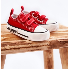 Sneakers Bambino Tessuto Con Velcro Big Star KK374076 Rosso 1