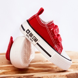 Sneakers Bambino Tessuto Con Velcro Big Star KK374076 Rosso 2