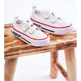 Sneakers In Tessuto Per Bambini Con Velcro Big Star KK374079 Bianche bianco 1