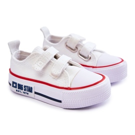 Sneakers In Tessuto Per Bambini Con Velcro Big Star KK374079 Bianche bianca 2