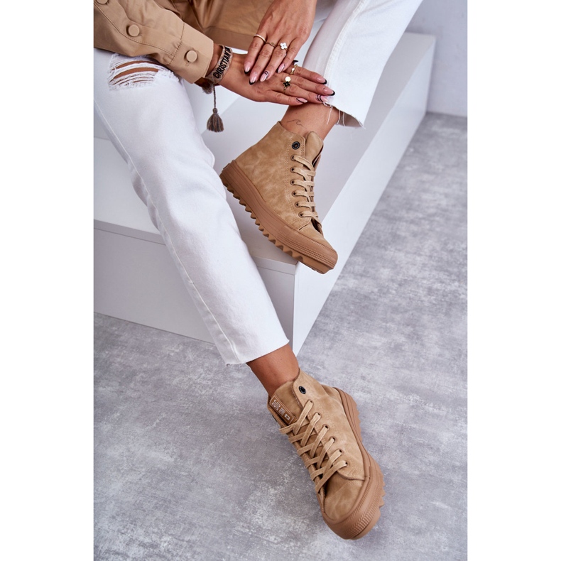 Sneakers da donna Big Star High Warm Camel GG274072 beige 1