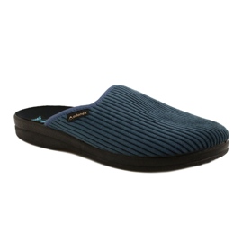 Pantofole da uomo Pantofole Adanex 27829 Per Pedes Velluto a coste blu 2