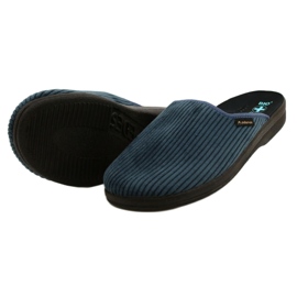 Pantofole da uomo Pantofole Adanex 27829 Per Pedes Velluto a coste blu 4